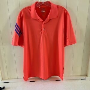Men's Adidas Pure Motion  Golf Polo Shirt Vented - Coral/Salmon Medium